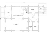 План 1 этажа дома из оцилиндрованного бревна Д-127