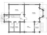 План 1 этажа дома из оцилиндрованного бревна Д-137