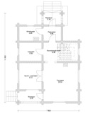 План 1 этажа дома из оцилиндрованного бревна Д-149