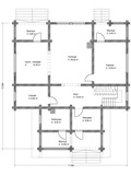План 1 этажа дома из оцилиндрованного бревна Д-169