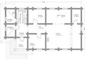 План 1 этажа дома из оцилиндрованного бревна Д-205