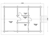 План 1 этажа дома из оцилиндрованного бревна Д-35