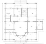 План 1 этажа дома из оцилиндрованного бревна Д-393